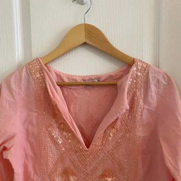 Calypso St. Barth Peach Pink Sequin Tunic - Picture 3 of 8